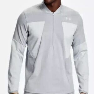 Under Armour ColdGear 1/2 Zip 2 Tone Grey Fleece Lined Comfort Warmth EUC Small